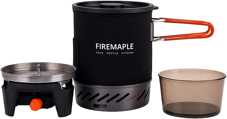 Fire-Maple hornillo de camping a gas portátil con sistema integrado y olla ultraligera para trekking y montaña