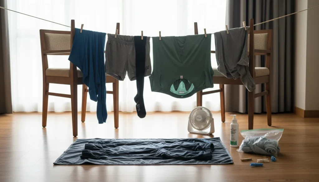 Gestión de la ropa húmeda cuando no tienes mudas de repuesto