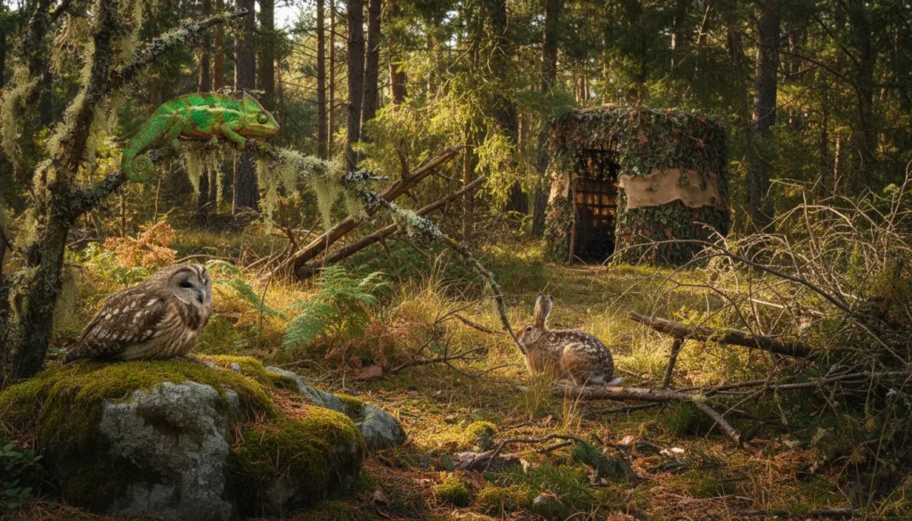 Principios de camuflaje y ocultación en entornos naturales
